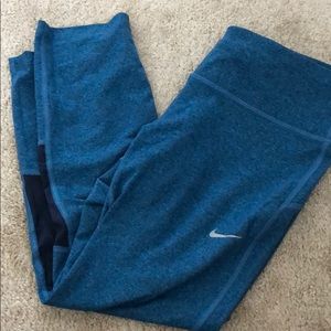 Blue Nike dry fit workout capris/leggings